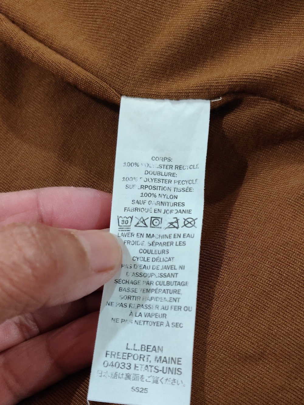 L.L. Bean DS20164 Teddy Fleece Coat Brown Size Large Cozy Snap Up Stand Collar - Picture 13 of 15